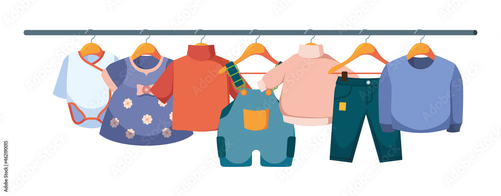 Kids Clothes Hanger Vector Images (over 1,000)
