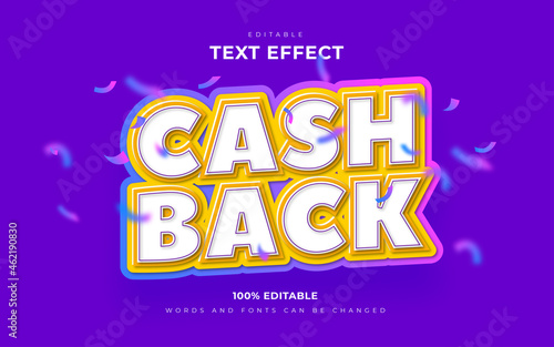 3d cashback with editable text effect and falling confetti