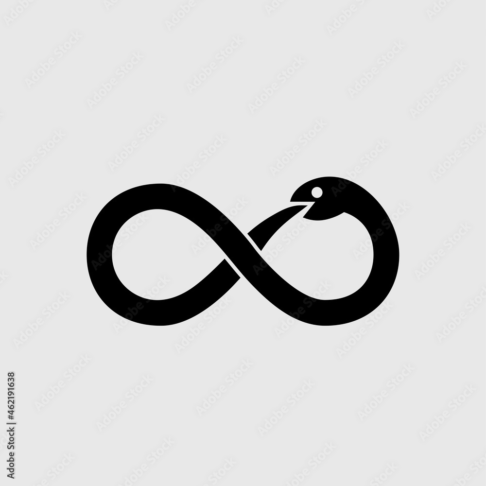 Snake biting its tail. Ouroboros logo. Snake and infinity sign. Life and death, beginning and end icon Snake biting its tail. Ouroboros logo. Snake and infinity sign. Life and death, beginning and end icon