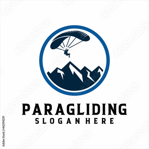 High Adventure Paragliding logo design inspiration. Paragliding logo design