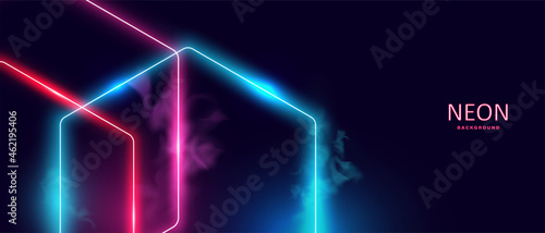 Abstract glowing neon lights background vector.