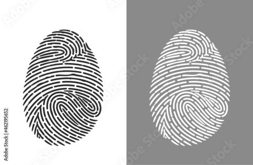 Fingerprint logo. Isolated fingerprint on white background photo