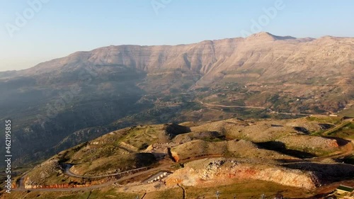 Beautiful Landscape Of Mount Sannine On A Sunny Day In Central Lebanon. aerial photo