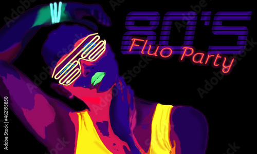 Vászonkép 80's fluo party