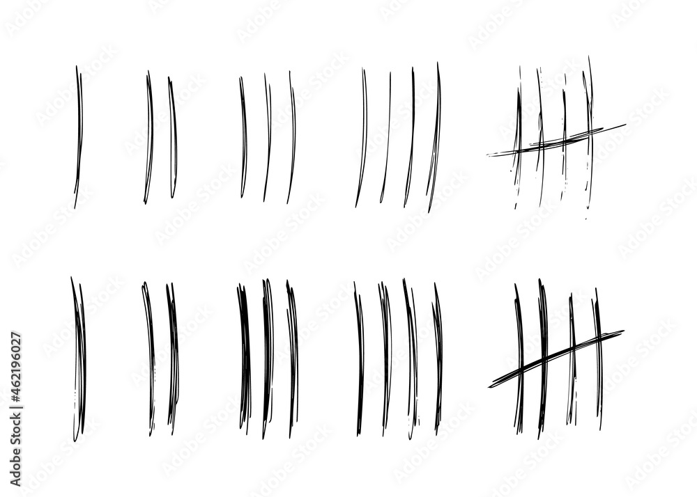 Tally marks on white background Tally marks on white background