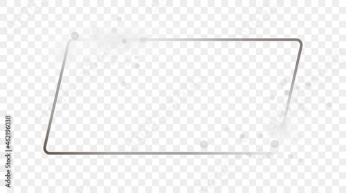 Silver glowing rectangular shape frame with sparkles