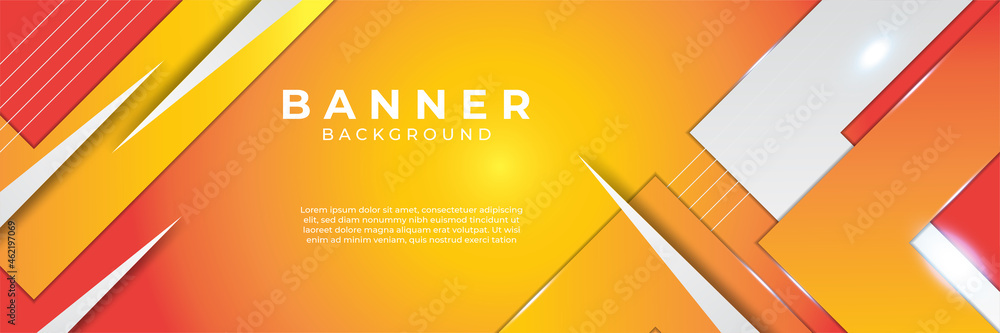 Obraz premium Minimal dynamic orange yellow background gradient. Abstract creative technology digital background, modern landing page concept vector.