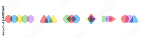 Geometric element of logo. Overlap colorful geometric shapes photo