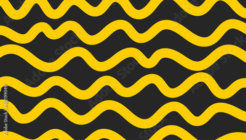 Pasta yellow background. Spagetty hand drawn banner. Vector pattern