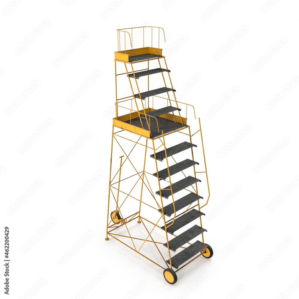 Airfield ladder high Isolated on white 3D Illustration Stock ...