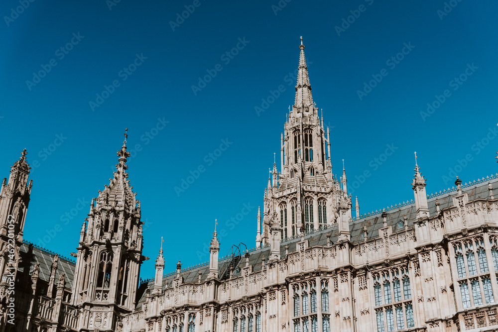 Parliament building in London UK, vivid tone