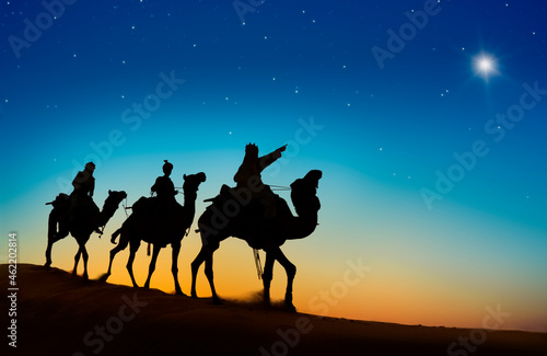 The three kings following the northern star