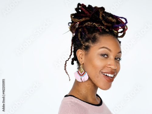 Portrait of a beautiful woman with braids