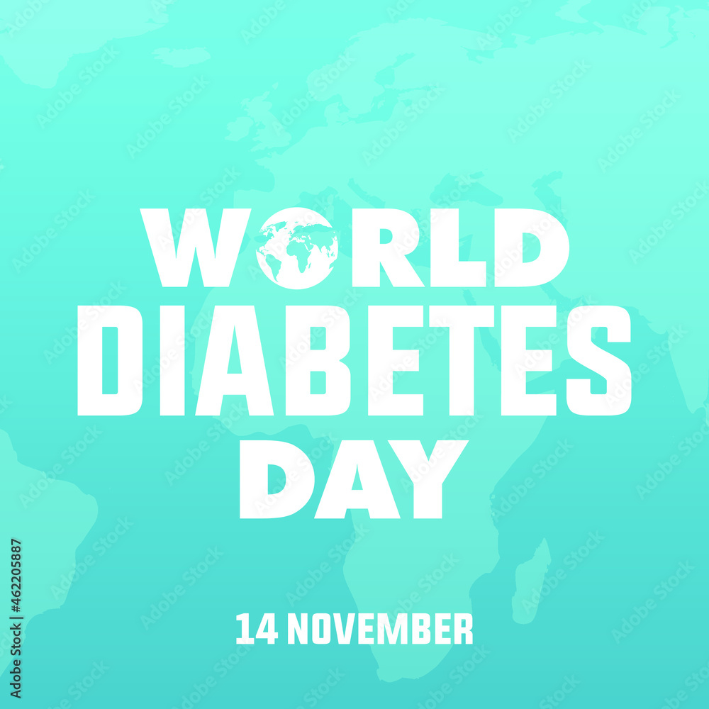world diabetes day, diabetes awareness month,  modern creative banner, sign, design concept, cover template with a blue circle.