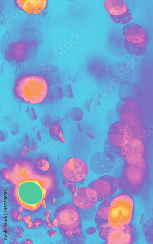 Abstract colored background - virus or bacteria under the microscope.