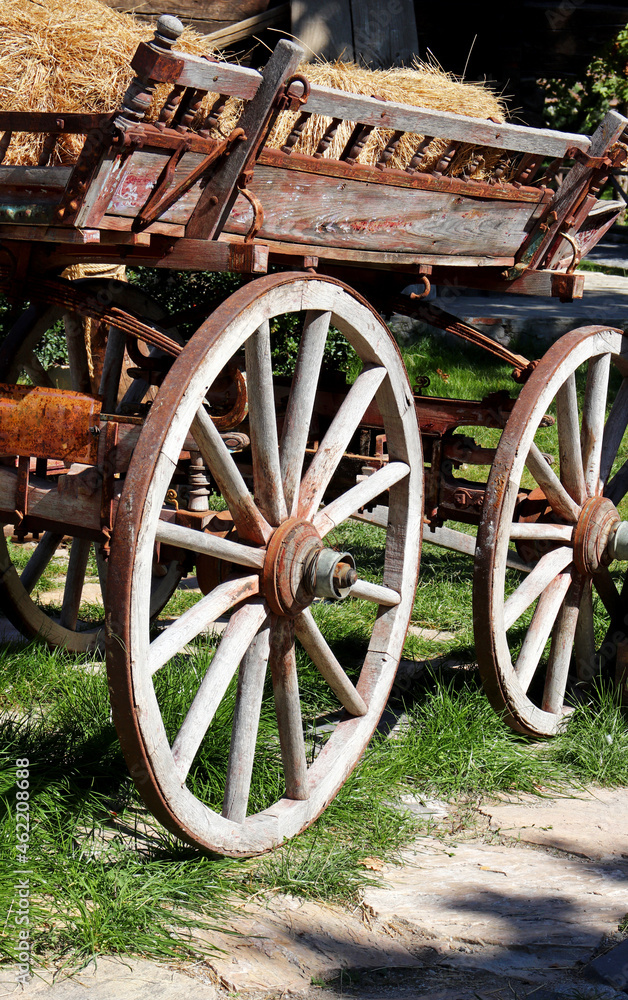 old vintage wagon on the farm