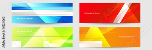 Collection of colorful banner template. Abstract web banner design. Header, landing page web design elements. abstract horizontal web banner design template backgrounds
