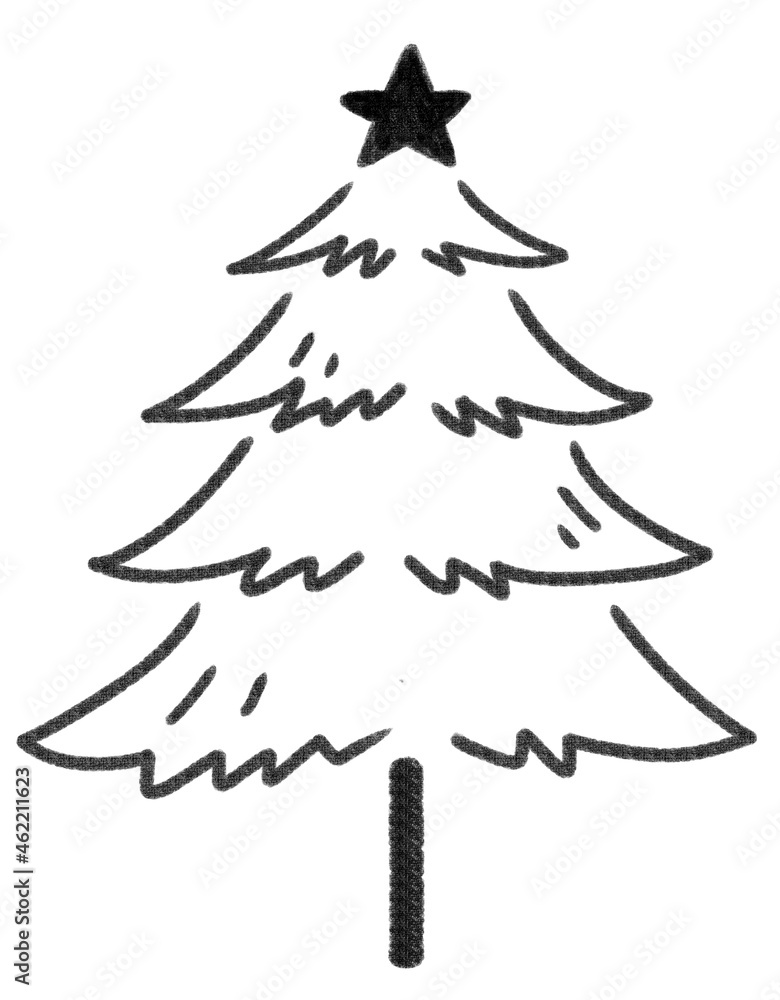 Fototapeta premium 背景素材 手描きのクリスマスツリー