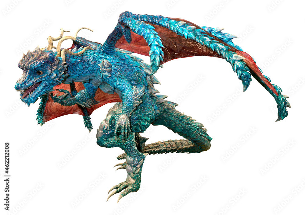 3D Rendering Fairy Tale Dragon on White 3D Rendering Fairy Tale Dragon on White