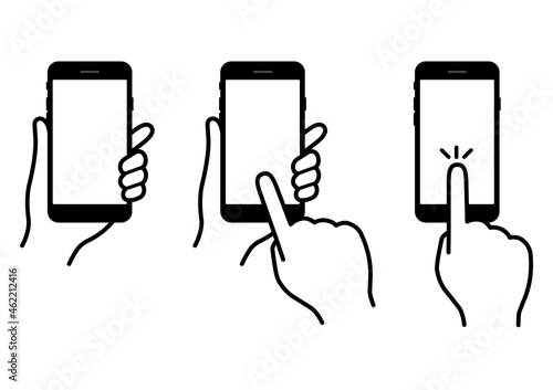 スマホを操作する手-2