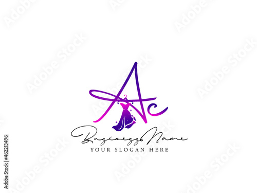 Colorful AC Logo, Fashion ac a c Logo Letter Vector Symbol and Illustration For Clothing, Apparel Fashion Shop