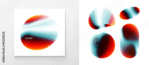 Set of various overlapping elements. Abstract geometric design. Vector illustration for banners, placards, posters or flyers.