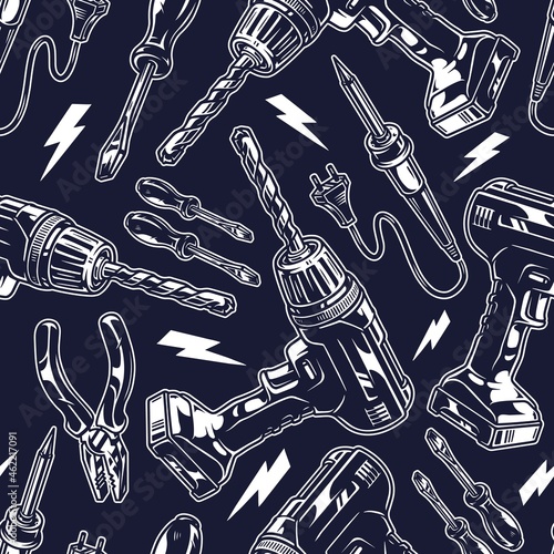 Manual worker tools seamless pattern