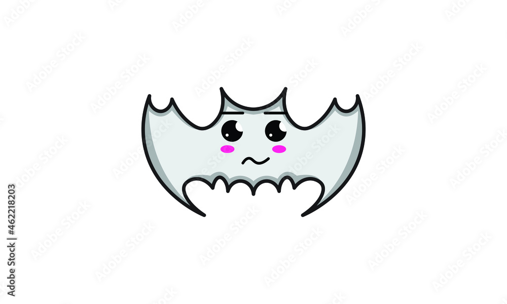 Vector Cute Kawaii Halloween Flat Bat Vector Cute Kawaii Halloween Flat Bat