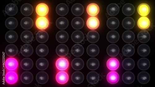 Panel Lights Colored Flashing Looped Video