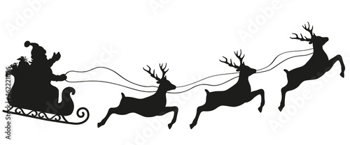 TRAÎNEAU DU PÈRE NOËL AVEC TROIS RENNES