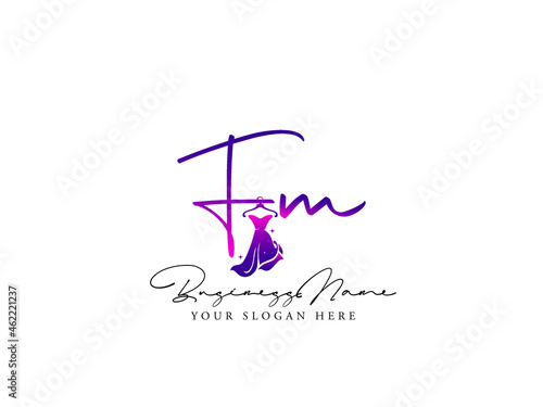 Fashion FM Logo, Modern fm f m Logo Letter Vector For Clothing, Apparel Fashion Dress Shop