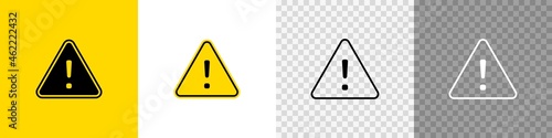 Danger, exclamation triangle sing simbol. Warning icon set, vector