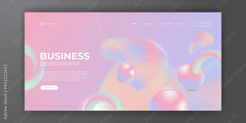 Trendy abstract liquid background for your landing page design. Minimal background for for website designs