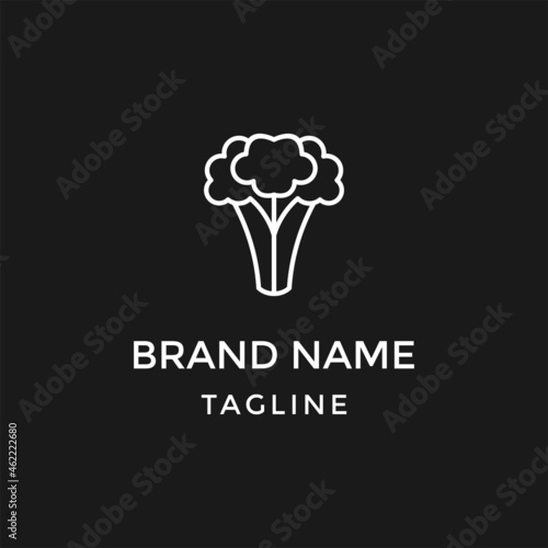 
Broccoli thin line vector icon. Cauliflower vegetable linear style isolated for menu, label, logo. Simple vegetarian food sign
