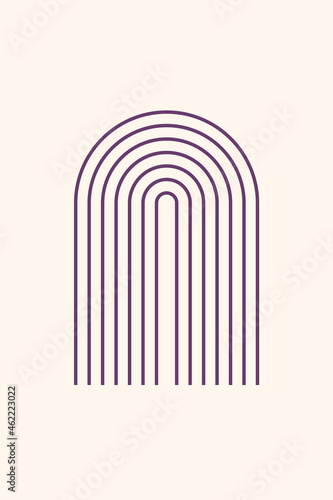 Boho Graphic Rainbow Arch Nursery Poster Template.