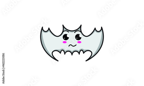 Vector Cute Kawaii Halloween Flat Bat