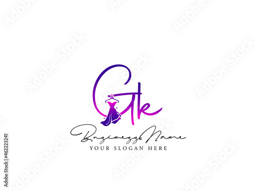 Fashion Gk Logo, Modern gk g k Logo Letter Vector For Clothing, Apparel Fashion Dress Shop