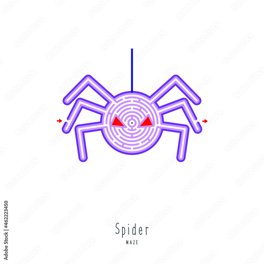 Abstract maze spider. Game for children and parents. Puzzle for kids ...