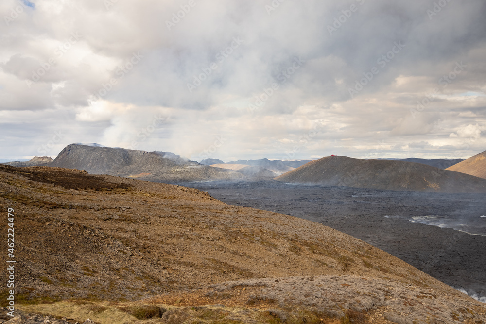 Spectacular helicopter tour over the lava fields and Fagradalsfjall volcano crater, Iceland. Spectacular helicopter tour over the lava fields and Fagradalsfjall volcano crater, Iceland.