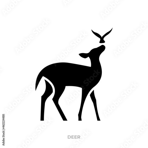 Illustration vector graphic template of deer silhouette logo