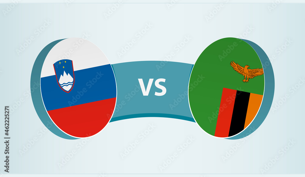 Slovenia versus Zambia, team sports competition concept. Slovenia versus Zambia, team sports competition concept.