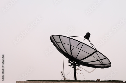 Fototapeta Naklejka Na Ścianę i Meble -  Big Black Satellite Dish isolated