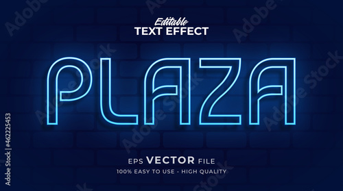 Neon light text effect, editable retro and glowing text style