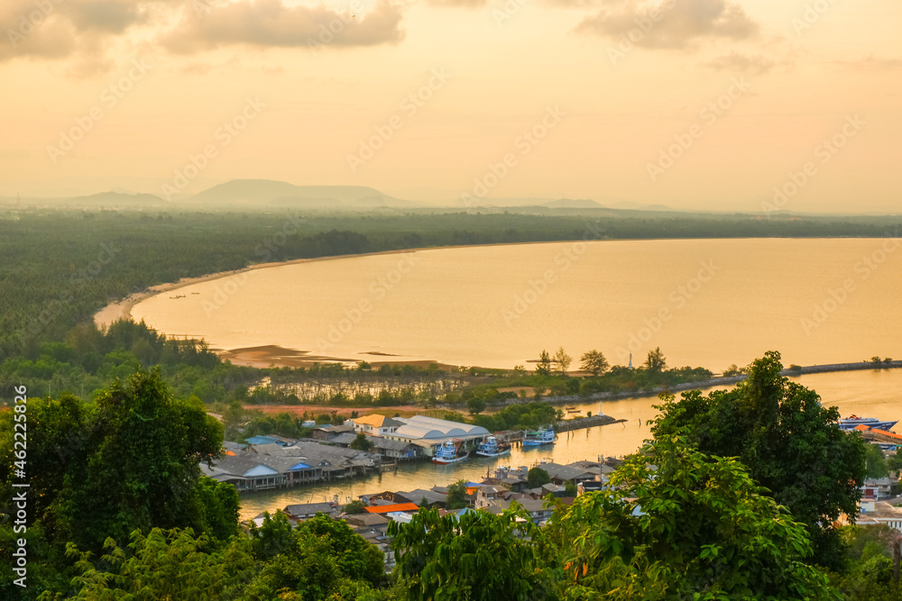 Mutsea Mountain Viewpoint in Chomphon province Thailand,sunset time