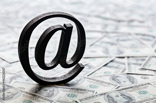 Email symbol on money concept for internet banking and electronic transfer of funds
