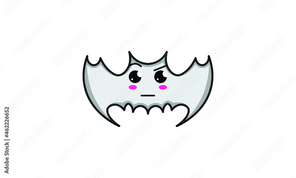 Vector Cute Kawaii Halloween Flat Bat Vector Cute Kawaii Halloween Flat Bat