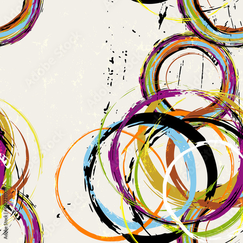 seamless abstract background pattern, with circles, paint strokes and splashes