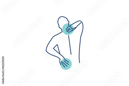 back pain treatment logo design vector icon illustration