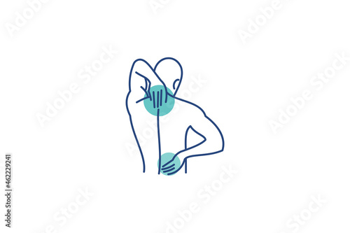 back pain treatment logo design vector icon illustration