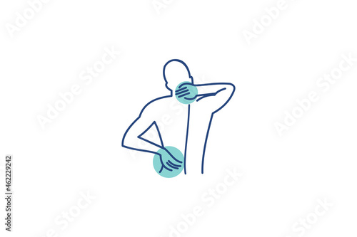 back pain treatment logo design vector icon illustration